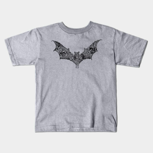 Swirly Bat Kids T-Shirt by VectorInk